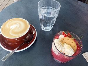 Berry cream dessert at Nihe in Tallinn