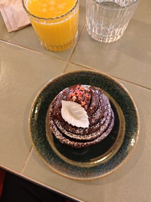 Chocolate bun at Nihe in Tallinn