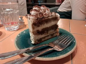 Tiramisu cake at Nihe in Tallinn