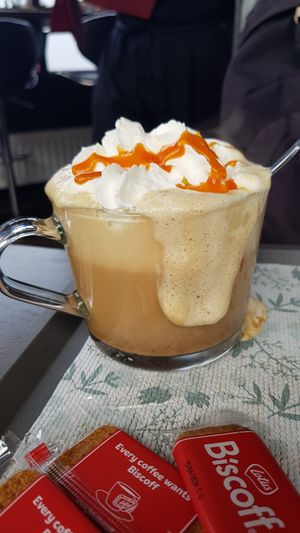 Pumpkin spiced latte 😋 at Crêperie Nathalie in Whitley Bay