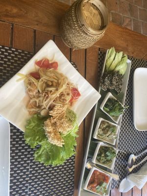 Papaya salad (ask to make vegan as usually contains fish)  #Veganuary at Tamarind - A Taste of Laos in Luang Prabang