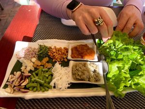 Part of vegan set menu - make your own miang  #Veganuary at Tamarind - A Taste of Laos in Luang Prabang