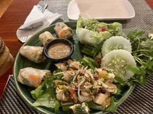Tofu laap, rice paper rolls, tam mak tua   at Tamarind - A Taste of Laos in Luang Prabang
