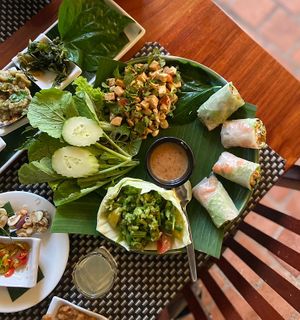 Vegan deliciousness  at Tamarind - A Taste of Laos in Luang Prabang
