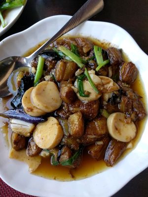 fried eggplant and tofu at Tamarind - A Taste of Laos in Luang Prabang