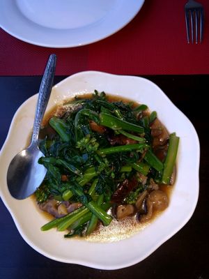 greens and mushrooms at Tamarind - A Taste of Laos in Luang Prabang