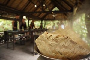 Sticky rice in cooking class at Tamarind - A Taste of Laos in Luang Prabang