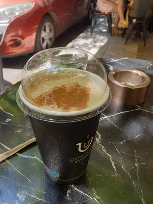 Double shot cold latte at Early Bites in Athens