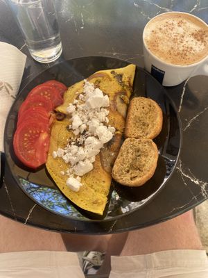Greek Style (N)Omlette with the best Cappuccino  at Early Bites in Athens