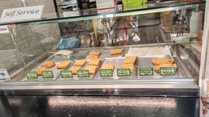 Self service vegan greek products at Early Bites in Athens