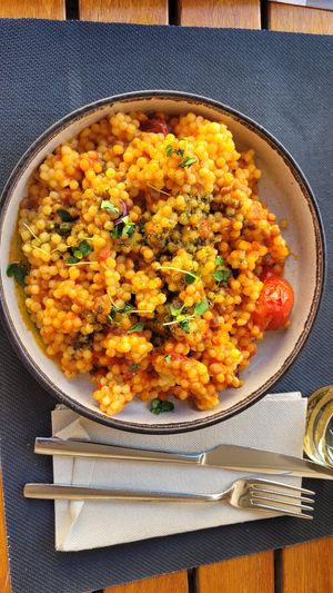 There is 2 vegan dishes , tomato rissoto and pizza without cheese.
The rissoto is a big dishe and the taste was fine. at Historic Boutique Hotel Cattaro Restaurant in Kotor