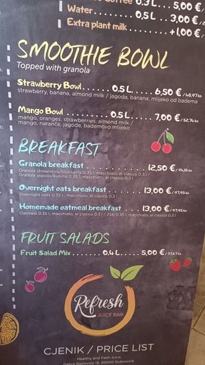  at Refresh Juice Bar in Dubrovnik