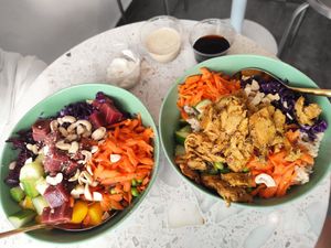 Poke bowls at Superfood Deli 1010 in Vienna