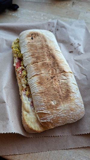 Greek foccacia at Peppers Sandwich Bar in Edinburgh