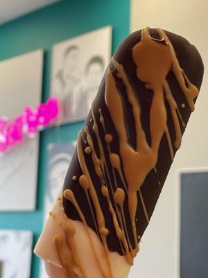Drizzle your pop with our chocolate magic shell and/or cookie butter  at Sorbae Frozen Treats in New Bedford