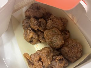 Vegan chicken takeaway. Massive nuggies. This was what was left after my FIRST meal.  at Vampire's Chicken in Seoul