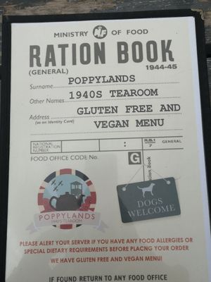 Vegan and gluten free menu at Poppylands in Great Yarmouth