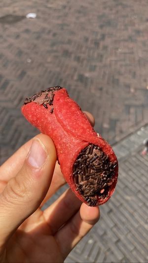 Hazelnut cannolo. Very creamy and flavorful hazelnut-chocolate filling  at Casa Delicatezza in Utrecht