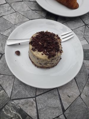 Amazing stracciatella cake at MiiT in Riga