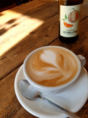 Cappuccino with quinoa milk at MiiT in Riga