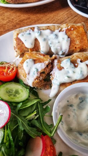 Mince soy pancake at MiiT in Riga