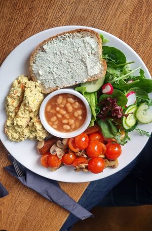 The English style breakfast at MiiT in Riga