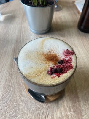Pumpkin spiced latte at VíK - Vegan Venue in Bratislava