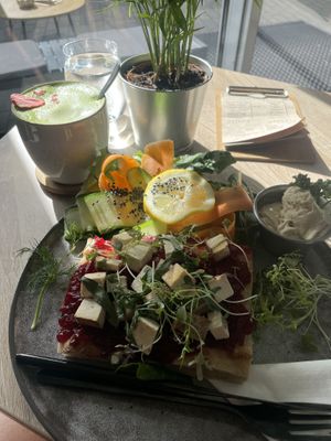 Foccacia with sweet red cabbage   at VíK - Vegan Venue in Bratislava