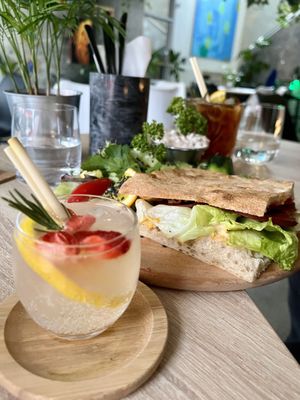 seitan filled focaccia  at VíK - Vegan Venue in Bratislava