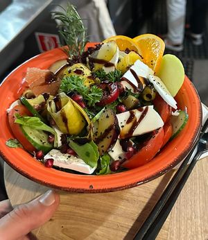 Salat with vegan feta  at VíK - Vegan Venue in Bratislava