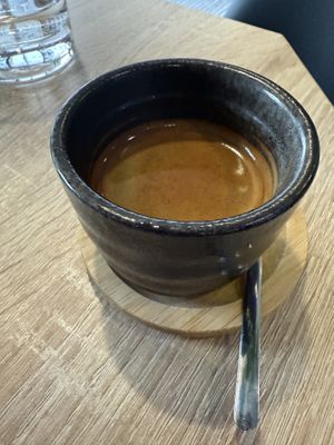 Local coffee, who knew? Deliciousness.  at VíK - Vegan Venue in Bratislava