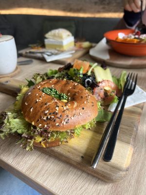 Scrambled tofu bagel   at VíK - Vegan Venue in Bratislava