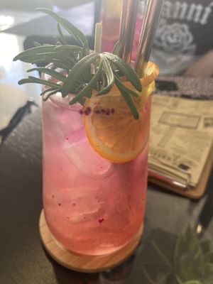 Rhubarb lemonade   at VíK - Vegan Venue in Bratislava