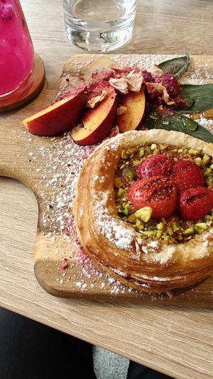 Rhubarb-Strawberry Danish at VíK - Vegan Venue in Bratislava