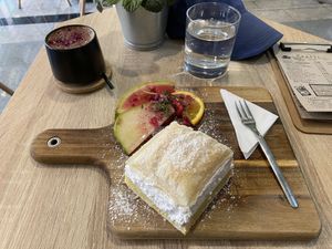 The traditional Slovakia dessert krémeš.  at VíK - Vegan Venue in Bratislava