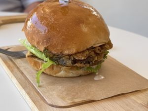 Mushroom burger 🍔   at The Jozi Vegan in Johannesburg