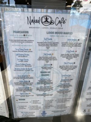 Menu  at Naked Cafe in Encinitas