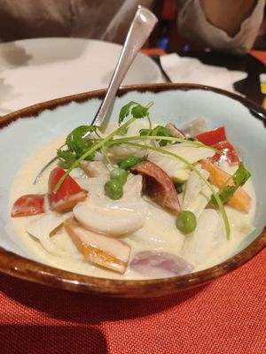 Vegetable Thai green curry at Great Asia in Lanzarote