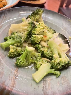 Fried brocolli   at Great Asia in Lanzarote