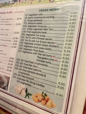 Menu   at Great Asia in Lanzarote