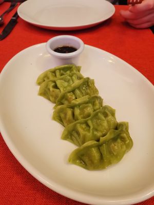 Veg gyozas with soy sauce at Great Asia in Lanzarote