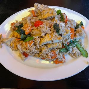 tofu thai basil fried rice (vegan)   at Thai Rhapsody in Mill Creek