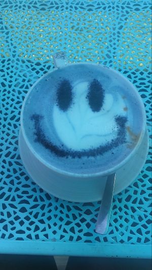 Blue Planet Latte at Naked Cafe in Solana Beach