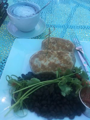 Crispy Burrito with potatoes instead of egg whites! at Naked Cafe in Solana Beach