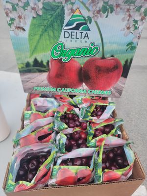 Organic California Cherries in season they are amazing! at Homer Fruits in Homer