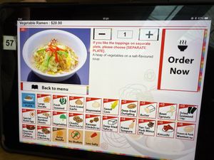 Veg ramen menu  at Ichi-ban Boshi in Sydney