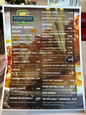 Vegan Menu  at The Copper Pot in Redondo Beach
