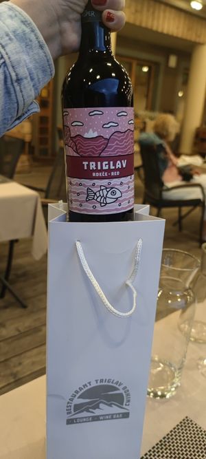 Gift from the house for my birthday. Their house wine at Restaurant Triglav Bohinj in Bohinjsko Jezero