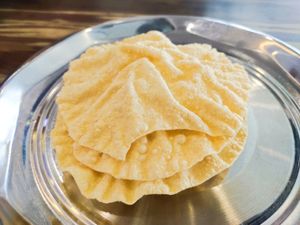 Free self made papadam at Ceylonese Restaurant Sdn Bhd in Kuching