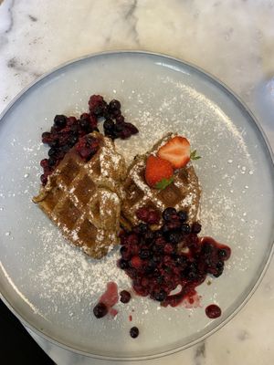 sweet waffles at Simply Raw Bakery and Bistro in Vienna
